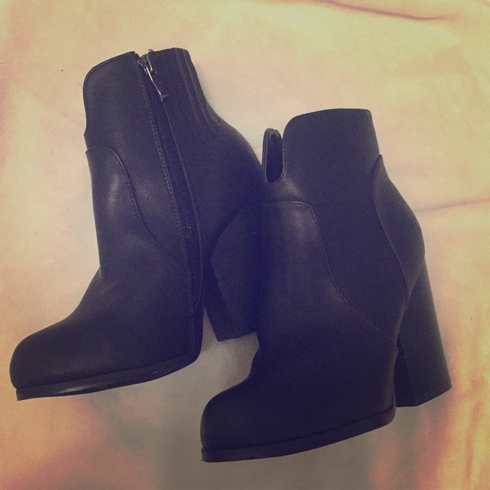 Black high heel booties